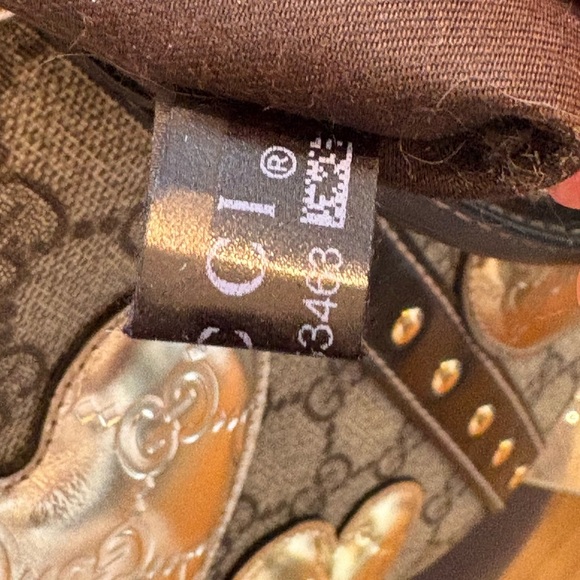 Gucci limited edition Joy Boston Women's Brown and Gold Heart Pattern Bag - Picture 11 of 16